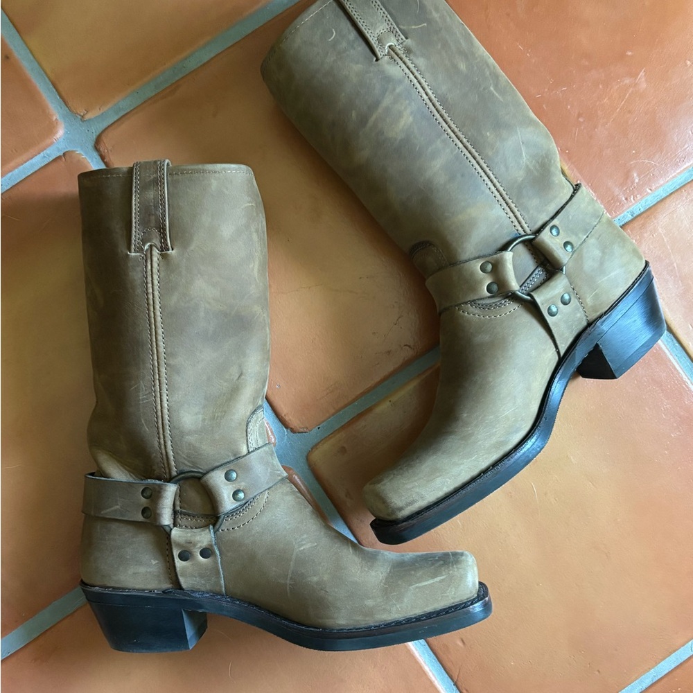 Frye Brown Leather Women's Harness Boots 12R size 9.5